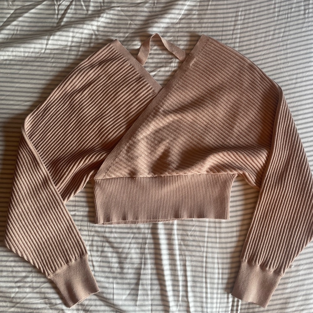 Tan Forever 21 cropped sweater